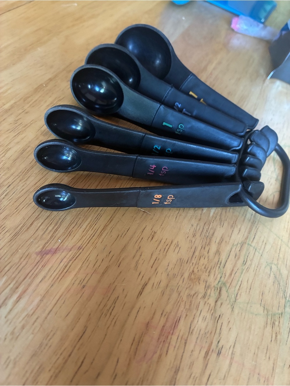 Set of Black Plastic Measuring Spoons
